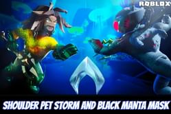 How to get Shoulder Pet Storm and Black Manta Mask in Roblox Aquaman Simulator