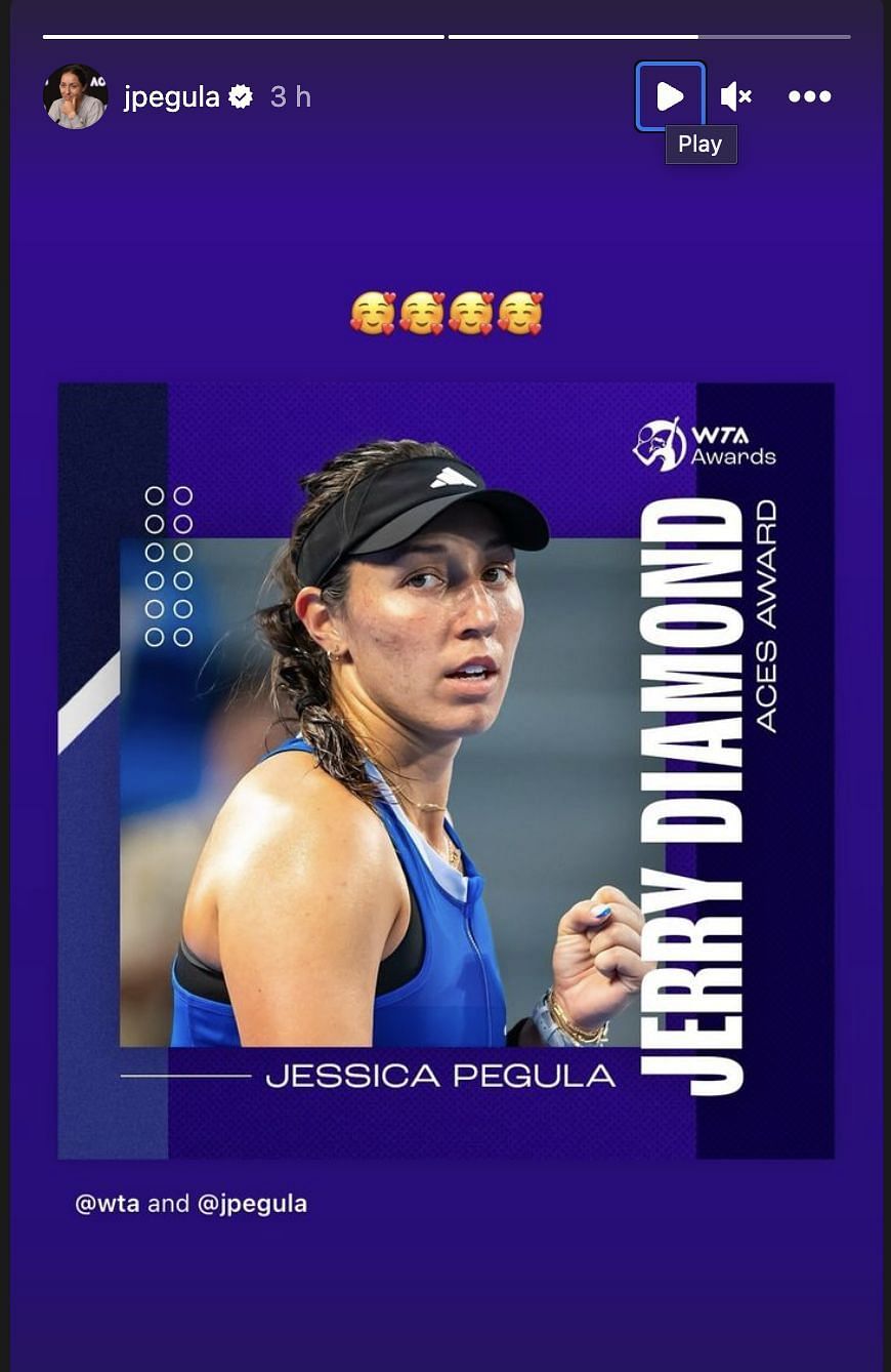 Screengrab from Jessica Pegula&#039;s Instagram