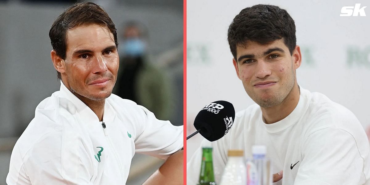 Rafael Nadal (L), Carlos Alcaraz (R)