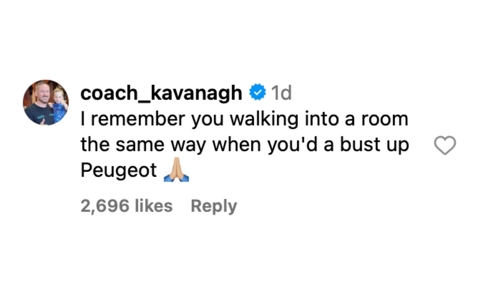 John Kavanagh commenting on Conor McGregor&#039;s Instagram post [via @thenotoriousmma on Instagram]
