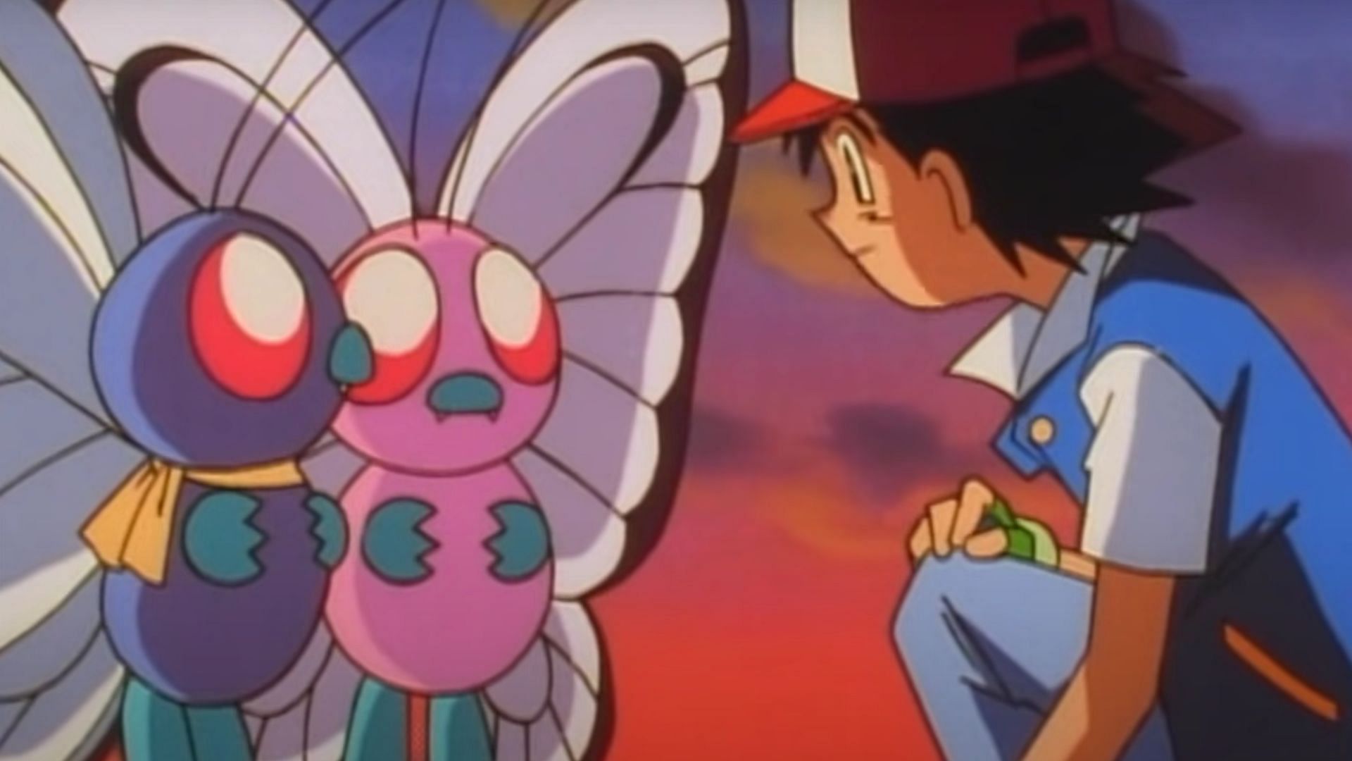 Ash setting his Butterfree free for its newly found love (Image via TPC)