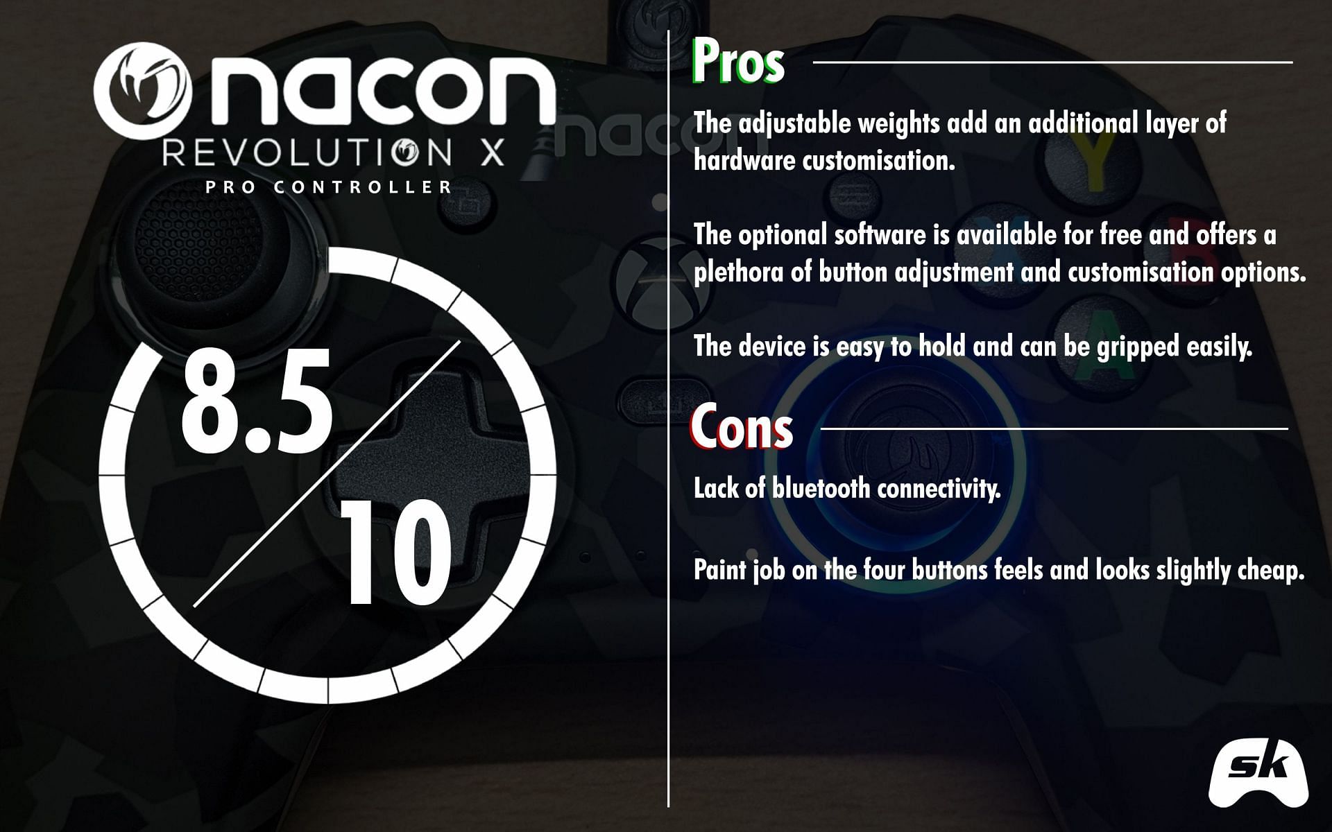 The Nacon Revolution X pro is worth the price, despite a few minor flaws (Image via Sportskeeda)