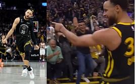 WATCH: Viral clip of Steph Curry inadvertently ignoring courtside fan's high-five after hitting dagger 3
