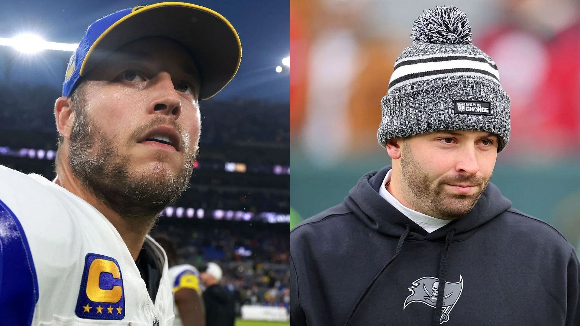 NFL quarterbacks Matthew Stafford and Baker Mayfield