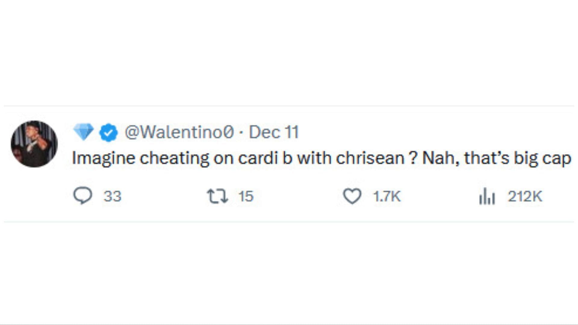 Netizens react as Blueface accused the Fans singer of cheating on Cardi B (Image via X / @Walentino0)