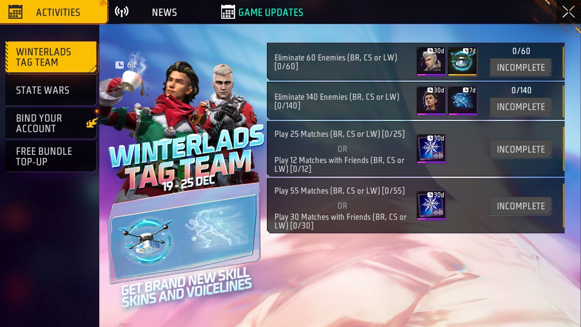 Winterlads Tag Team इवेंट (Image via Garena)
