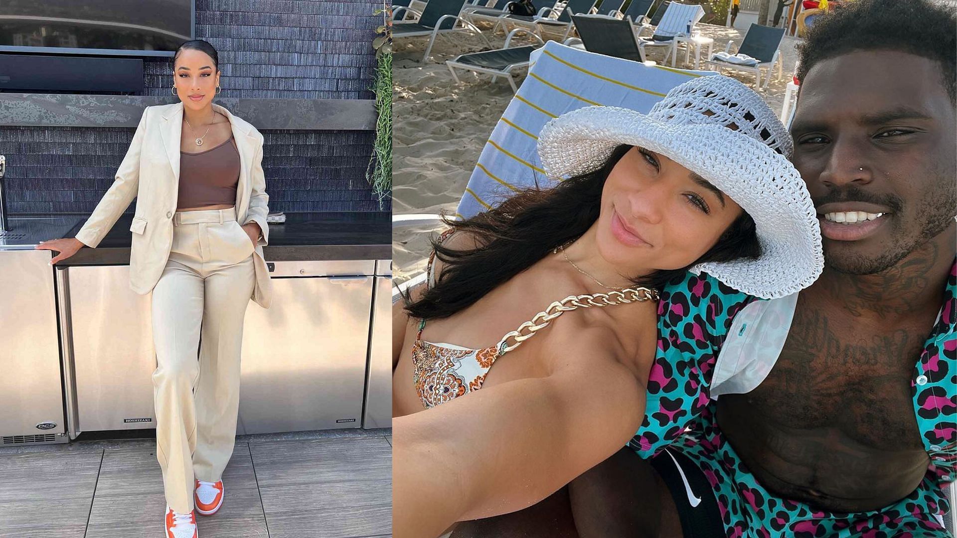 Tyreek Hill&rsquo;s bikini-clad wife Keeta kisses Dolphins WR by the beach as paternity suit controversy continues to swirl