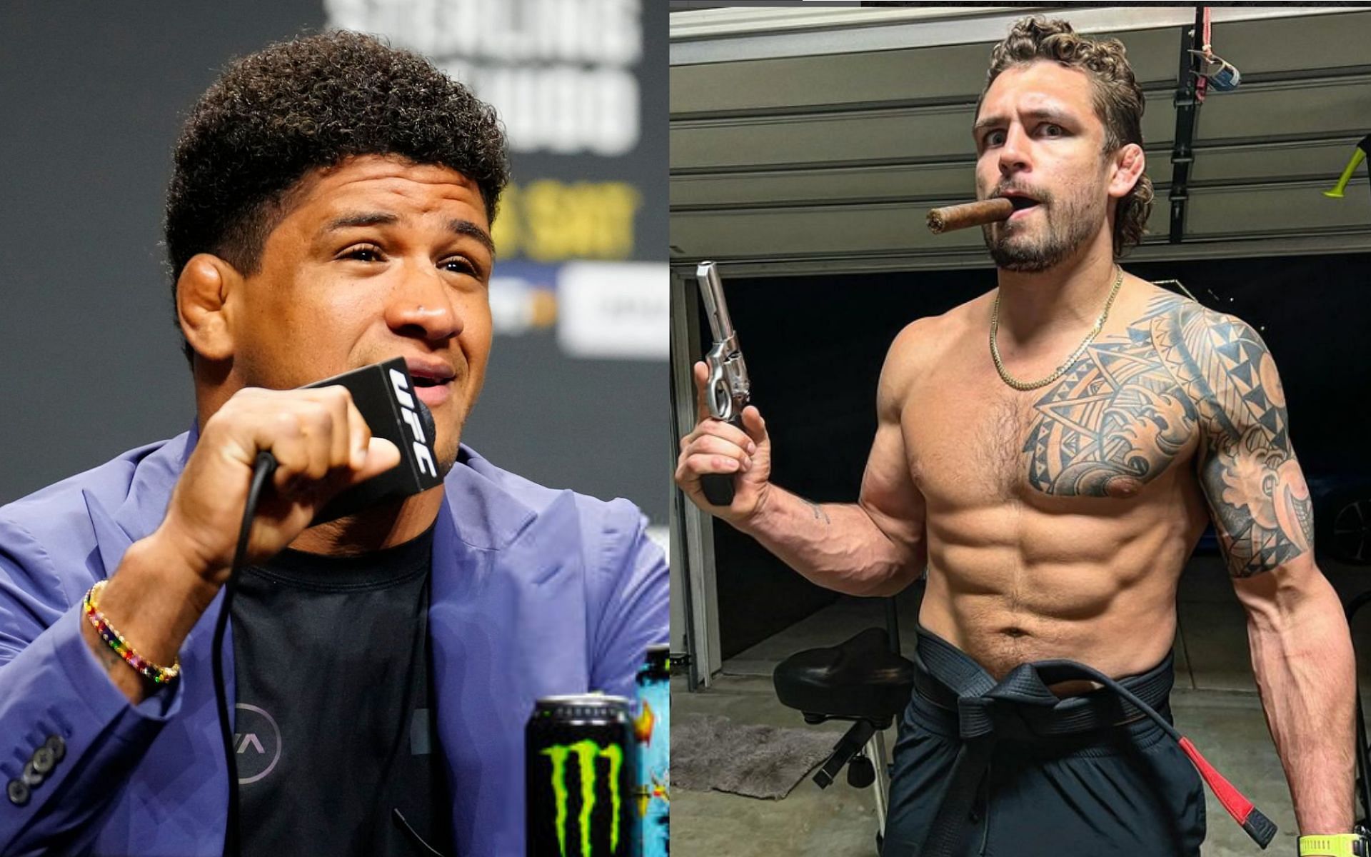 Gilbert Burns (left) recounts heated BJJ roll with Nicky Rodriguez at Renzo