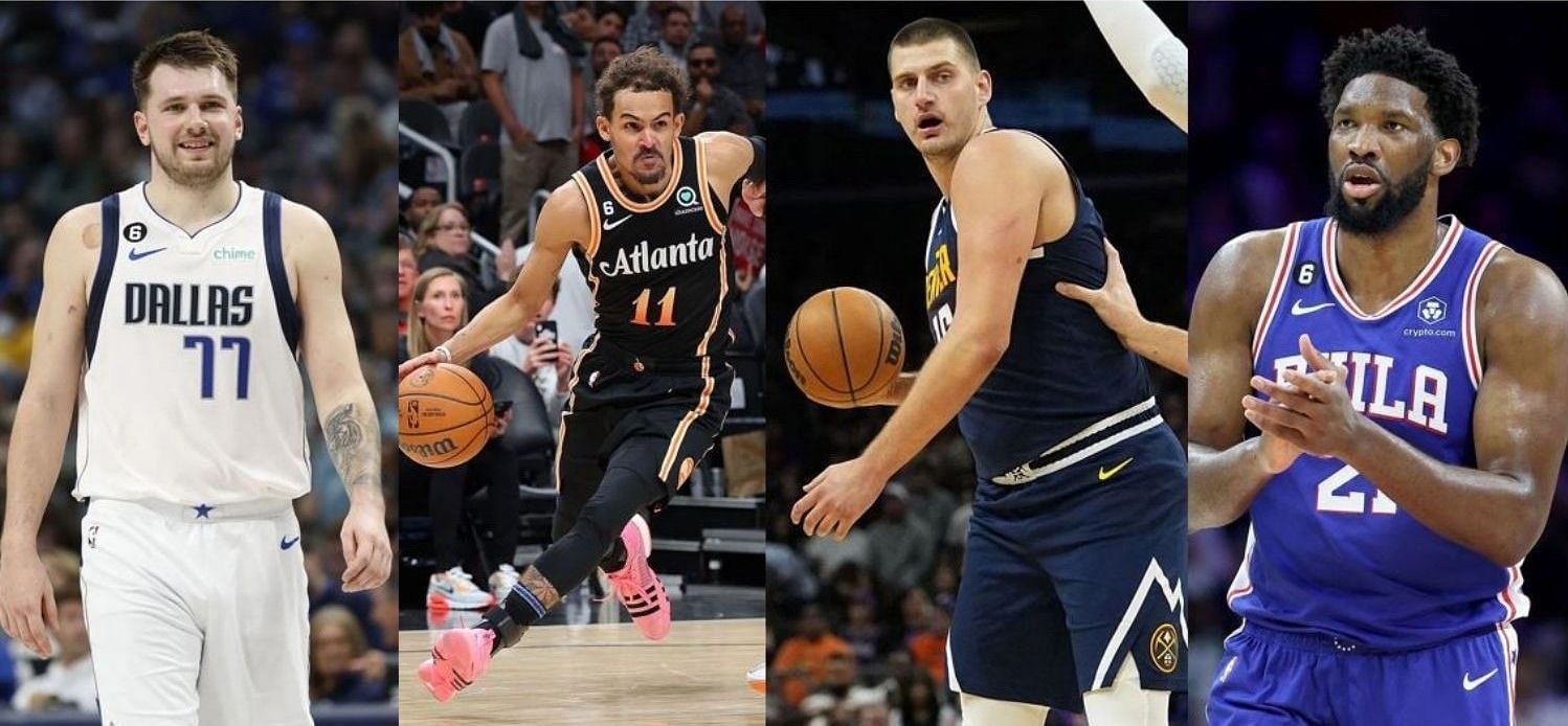 (From left) Luka Doncic, Trae Young, Nikola Jokic and Joel Embiid are among the best shot creators in the NBA right now.