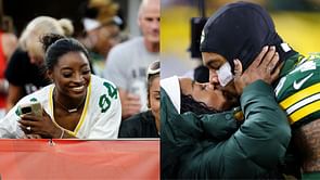 “See, she’s the GOAT to us Packer fans" - Simone Biles receiving GOAT hat during Green Bay Packers vs Kansas City Chiefs delights fans