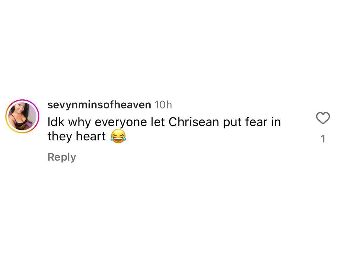 Netizens find Chrisean funny (Image via @sevynminsofheaven on Instagram)