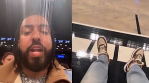 Watch: $35 million worth French Montana announces spending $200,000 on Louis Vuitton AF1s while courtside at Bucks-Nets