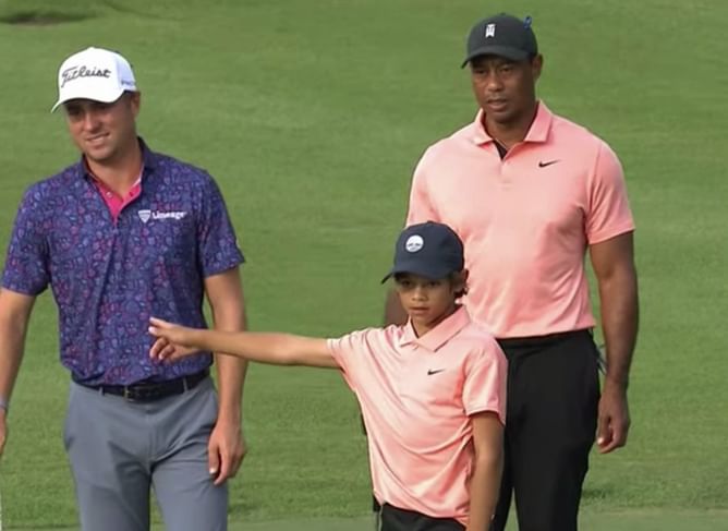 Justin Thomas shares playful banter with Charlie Woods - "He's still a little punk kid and I like to give him a hard time"