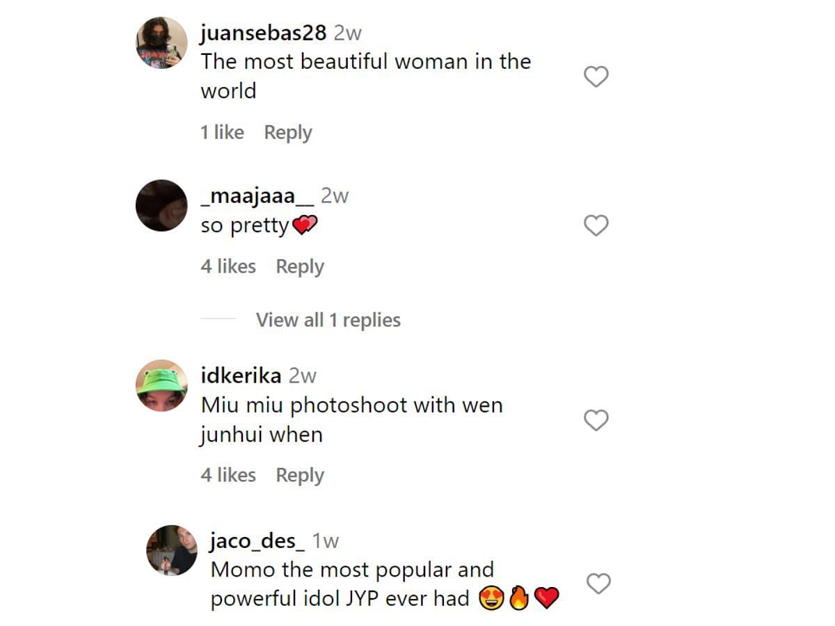 Fan comments (Image via @momo/Instagram)