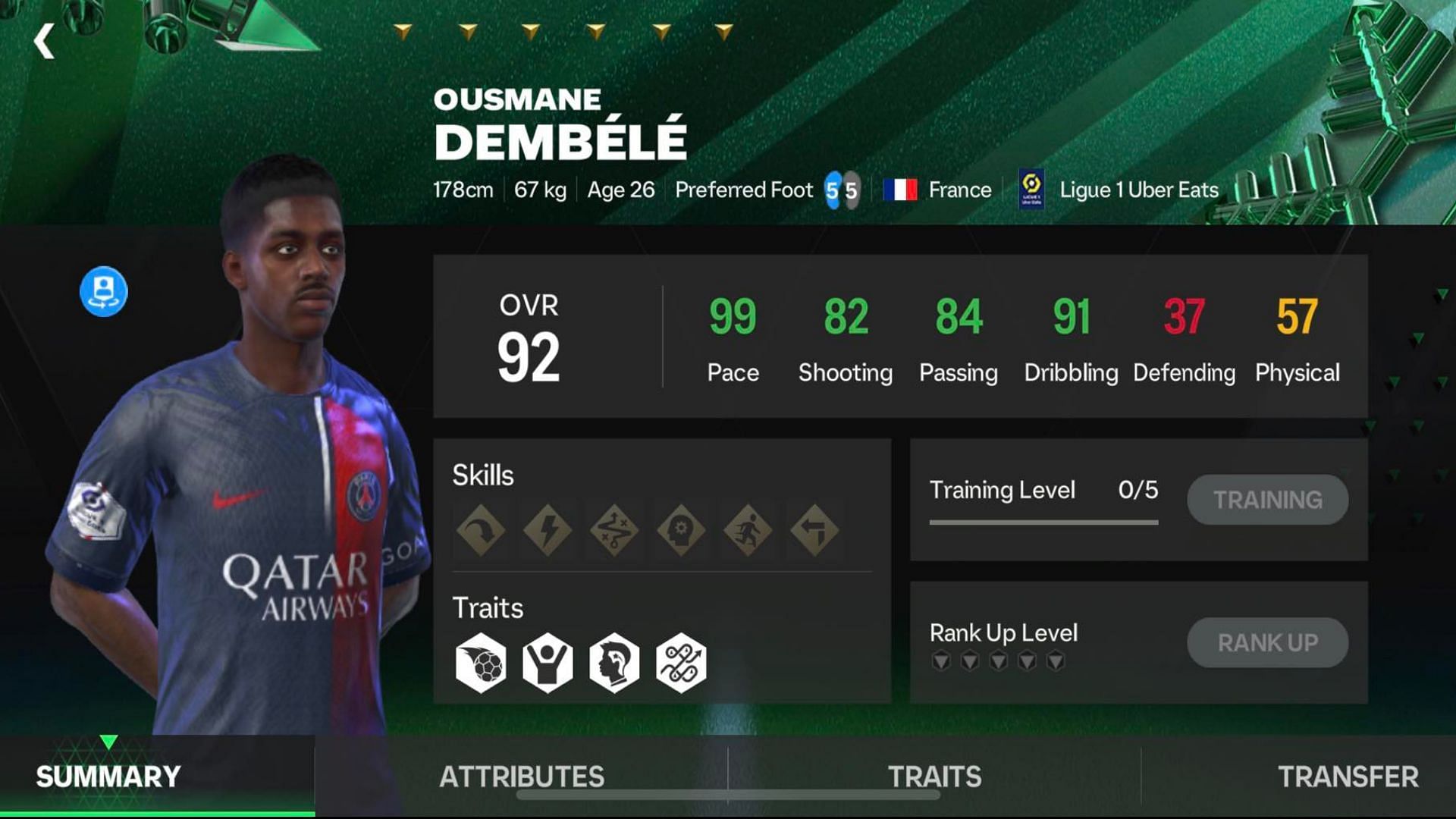 92 OVR Ousmane Dembele can be obtained from Star Pass 4 (Image via EA Sports)