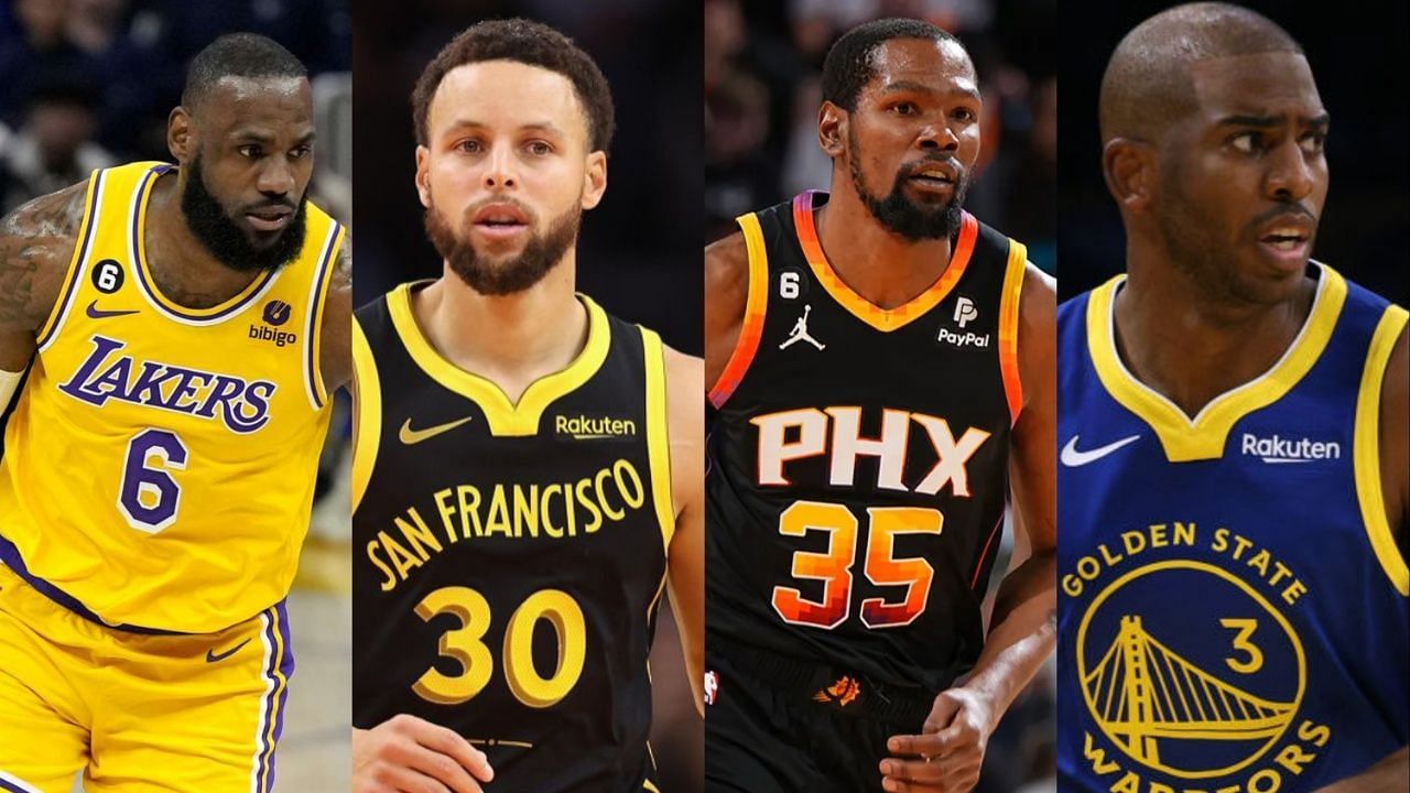 LeBron James, Stephen Curry, Kevin Durant, Chris paul (L-R) are all Hall of Fame player