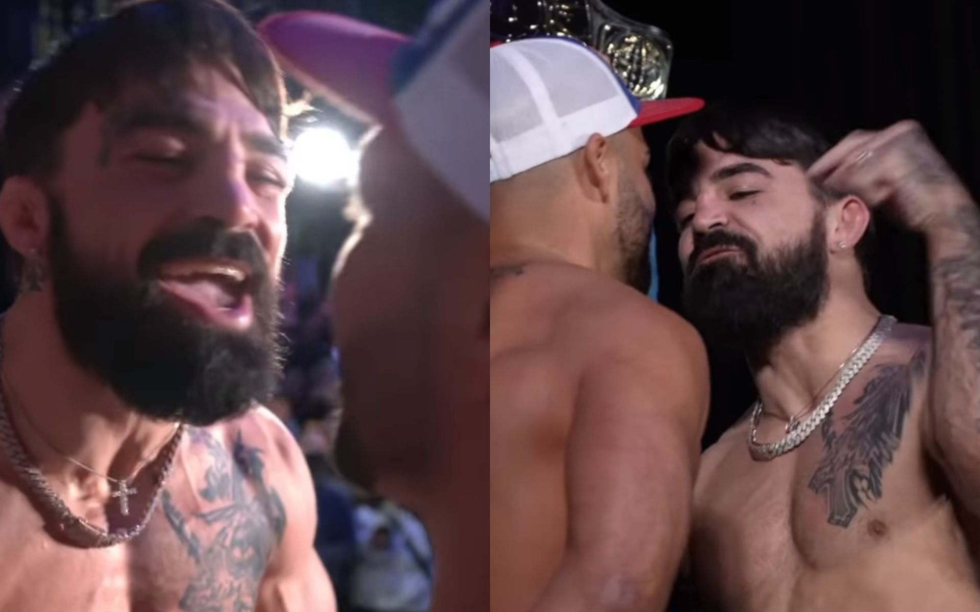 Mike Perry and Eddie Alvarez at BKFC 56 final face-off [Images Courtesy: @platinummikeperry on Instagram]