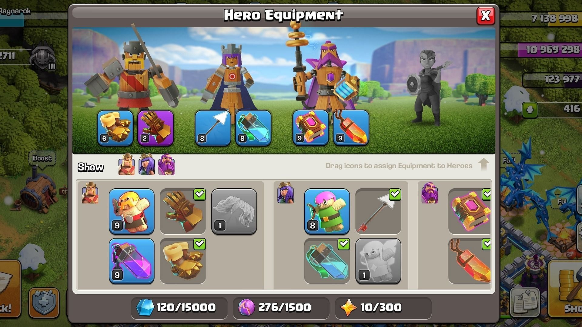 Best Hero Equipment for your attack strategy (Image via Supercell)