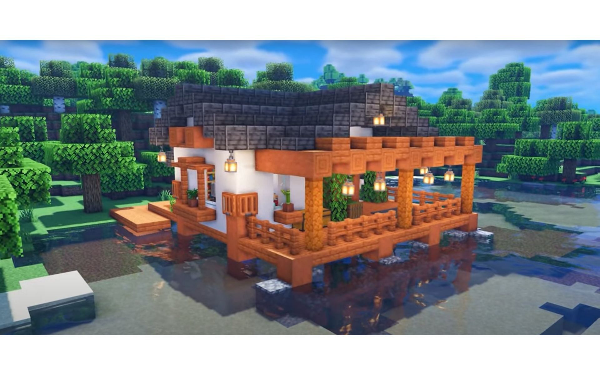 This build uses traditional Japanese architecture (Image via YouTube/Julious)