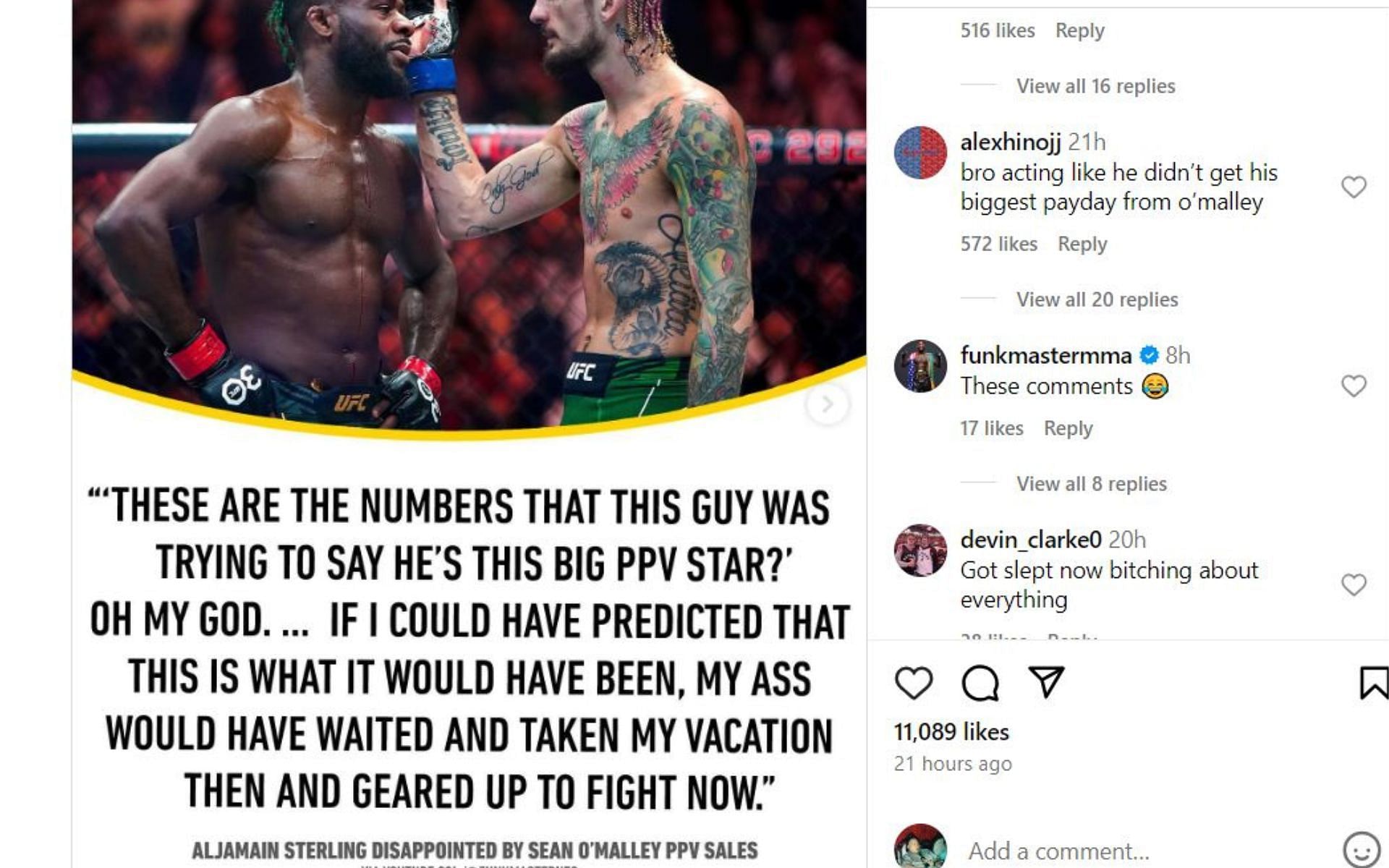 Aljamain Sterling reacts to trolling from MMA fans