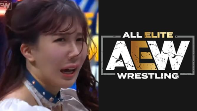 Female AEW star accidentally busts Riho open with a belt