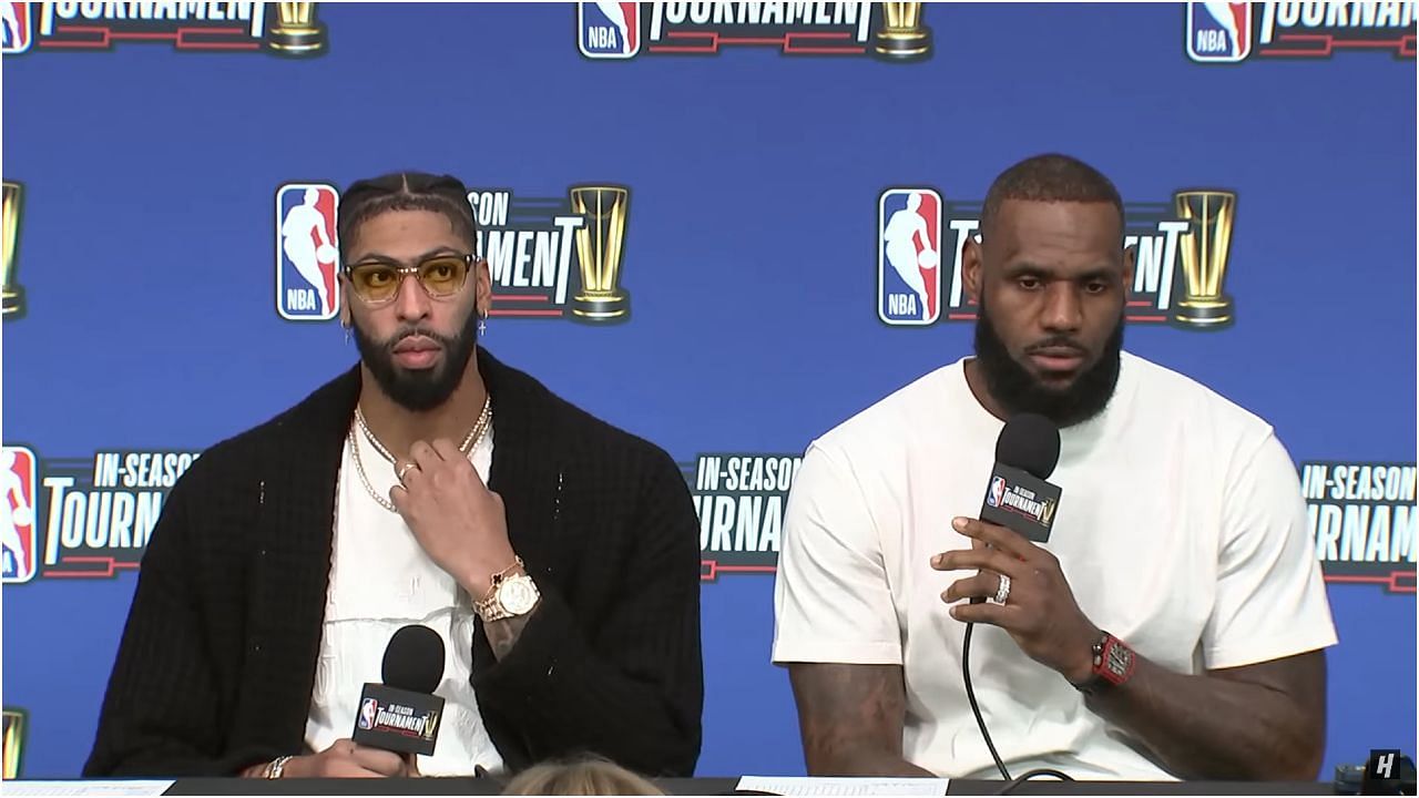 LeBron and Davis at the post game press conference (via House of Highlights YouTube Channel)