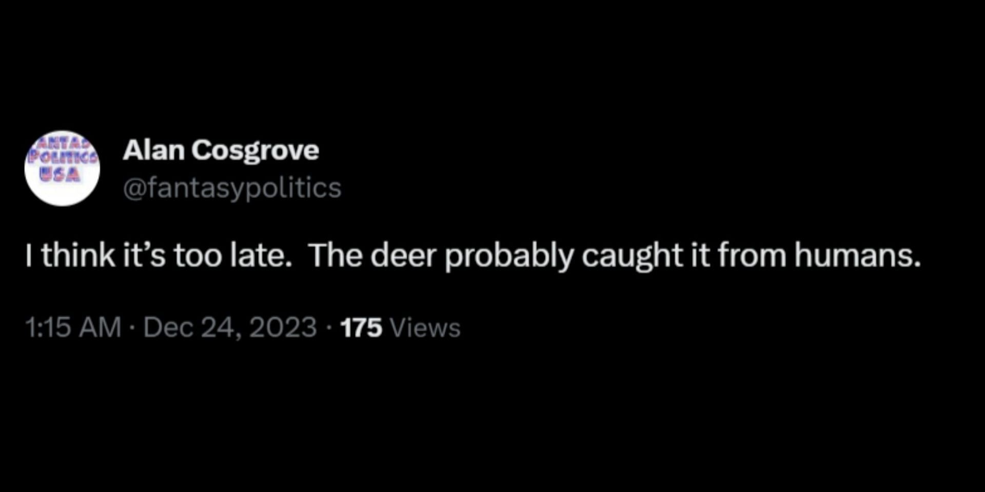 Netizens react to the news of prion disease spreading into humans from deer. (Image via X/@FoxNews)