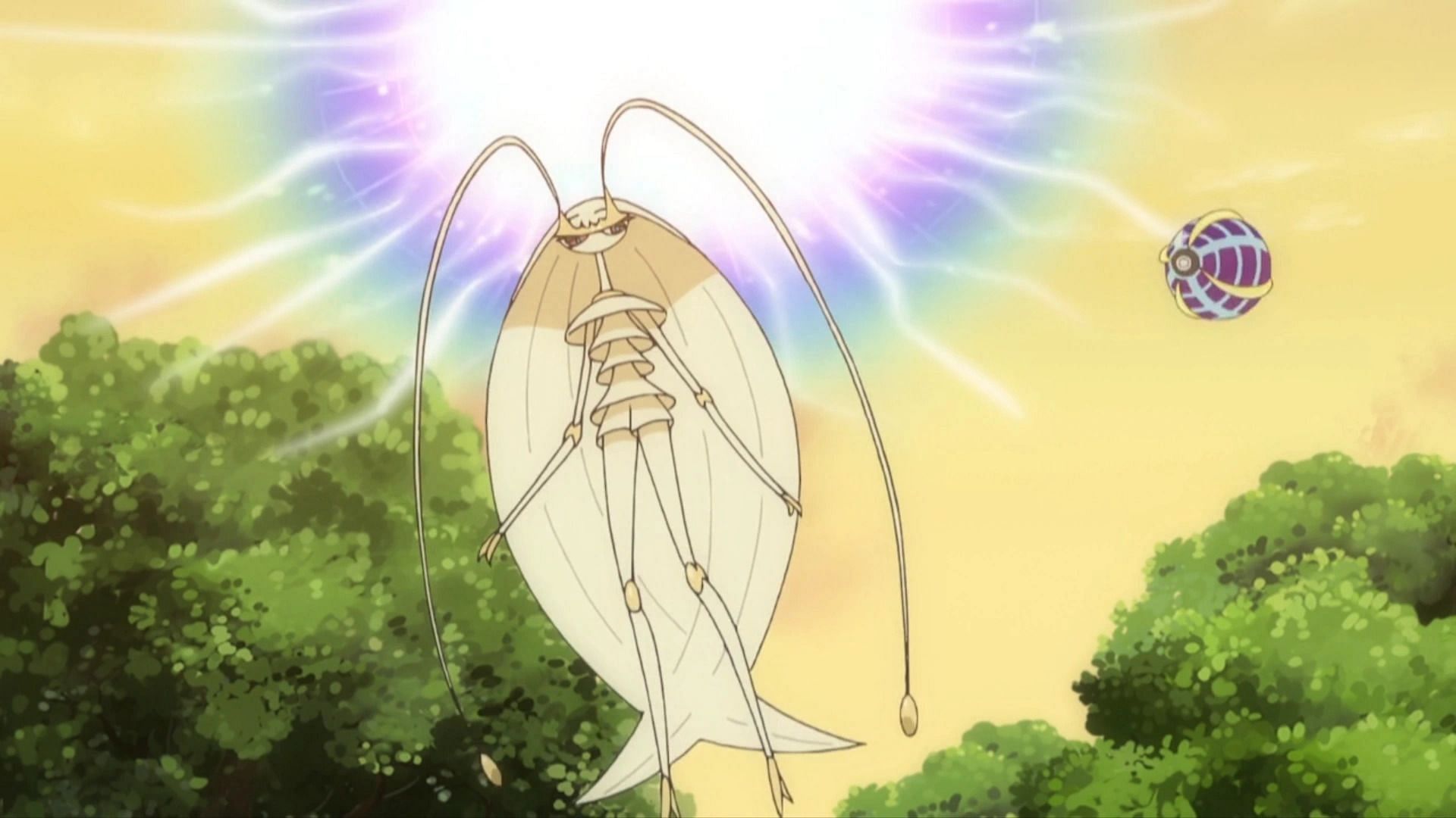 Pheromosa, as seen in the animated series (Image via The Pokemon Company)