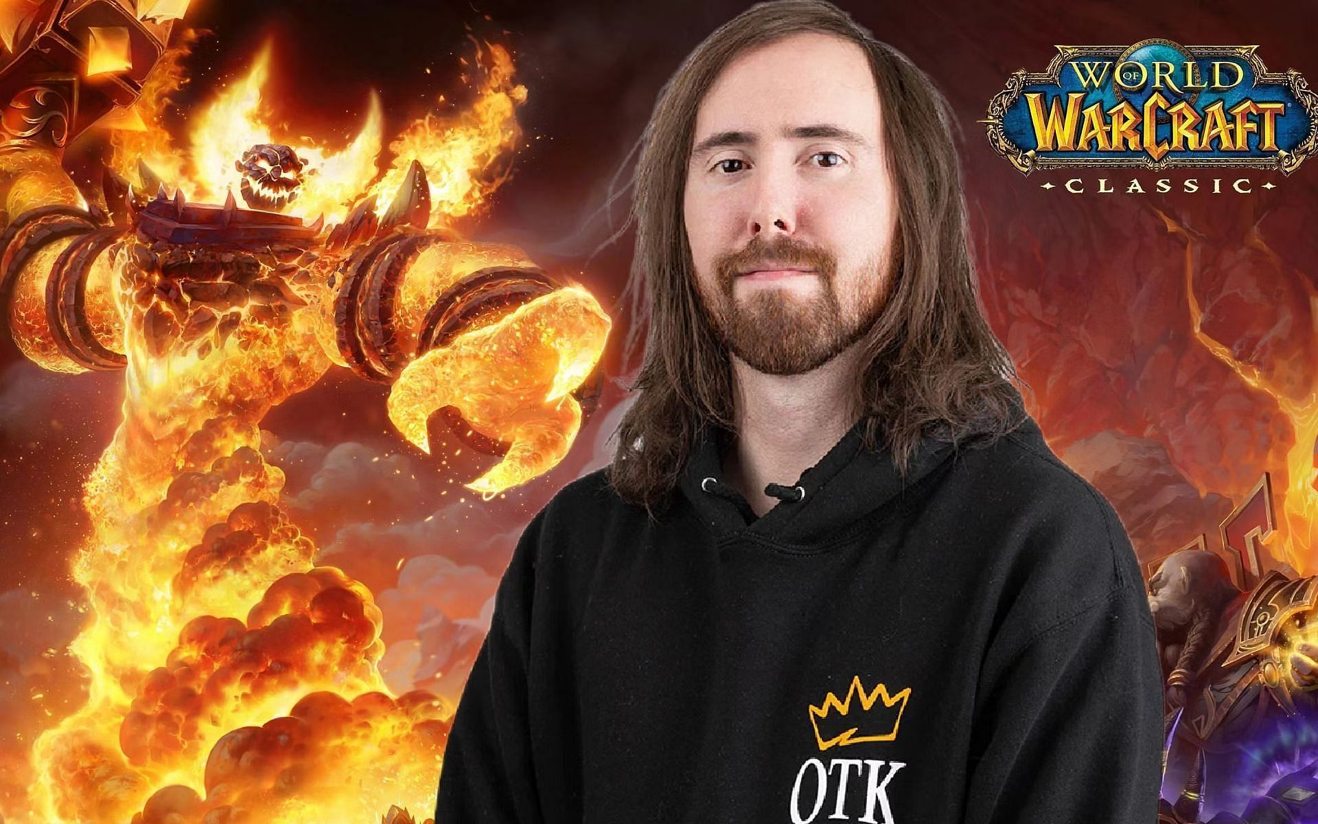 Asmongold unbanned from World of Warcraft (Image via OTK and World of Warcraft Classic)