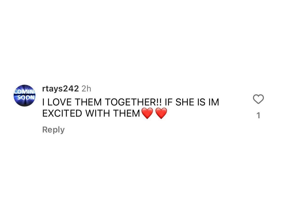 A netizen is excited for the couple (image via @rtays242 on Instagram)