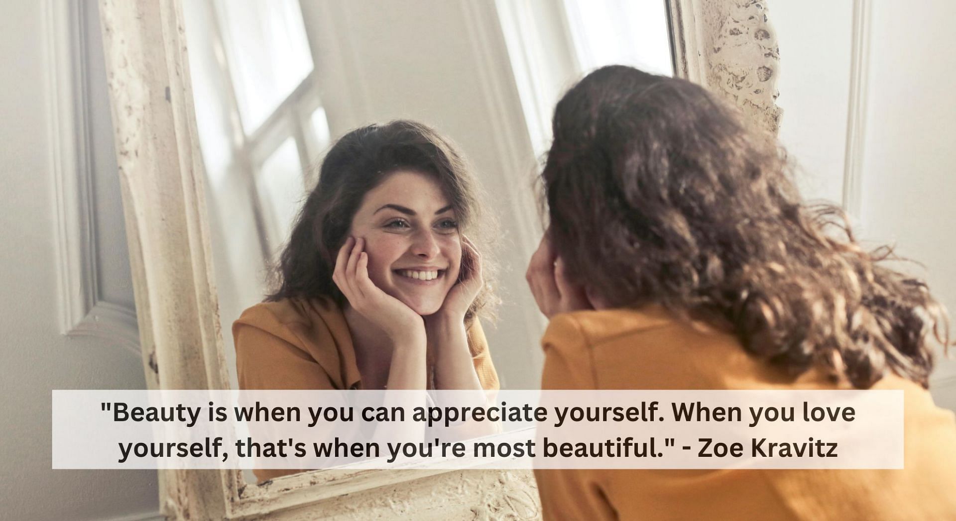 Inspirational beauty quote (Image via pexels/@Andrea Piacquadio)