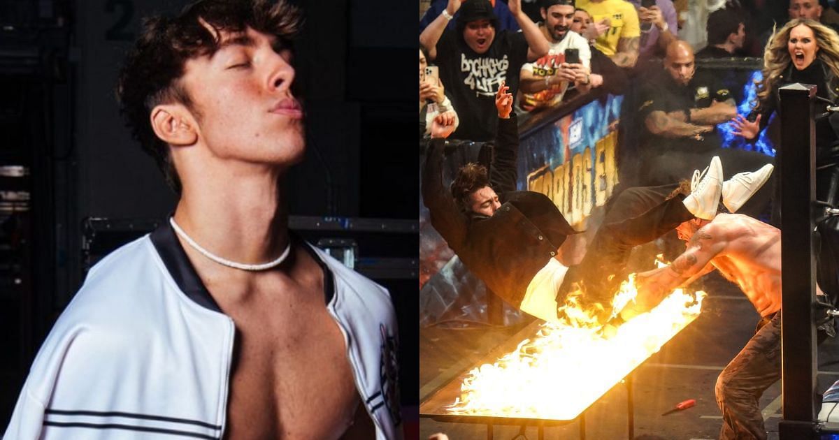 Nick Wayne was involved in a flaming table spot at AEW Worlds End.