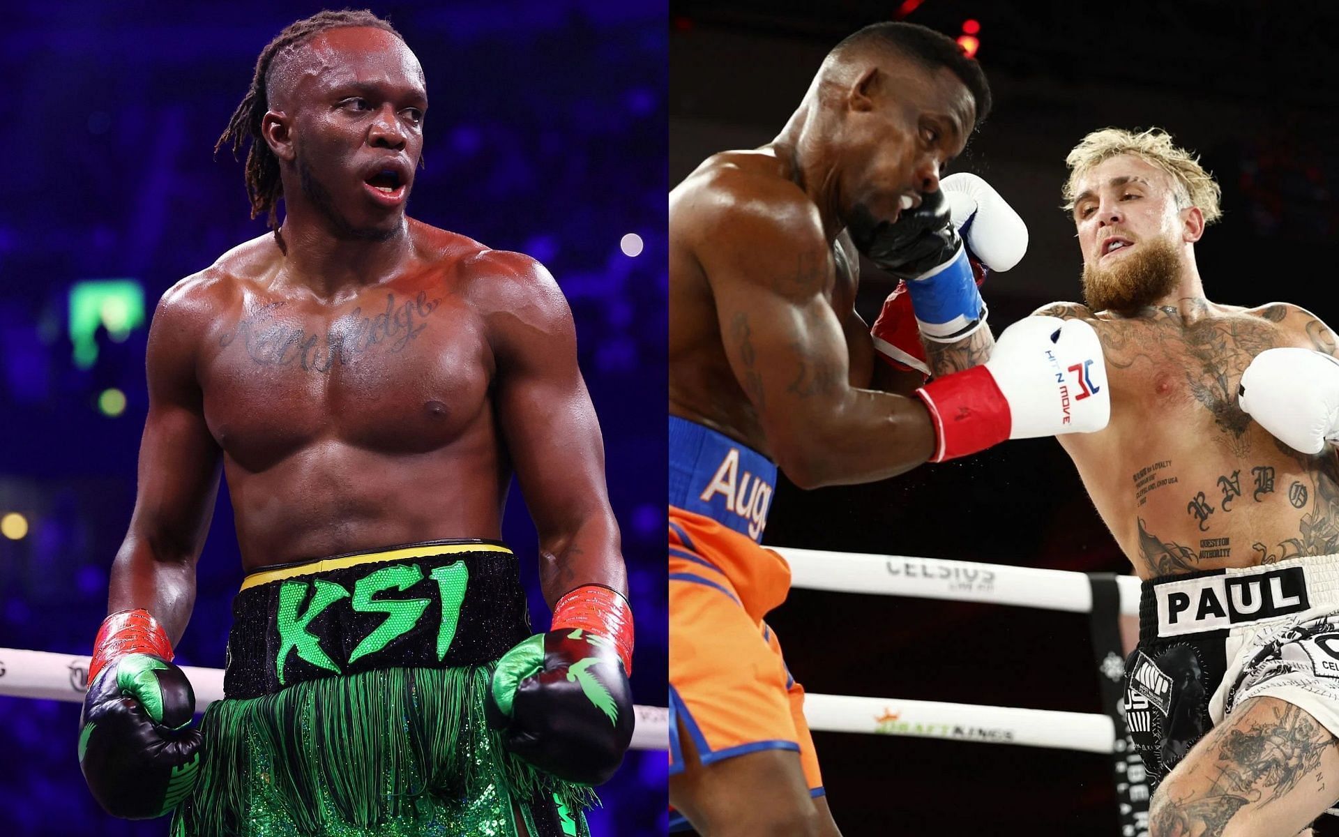 KSI (L), and Jake Paul vs. Andre August (R).