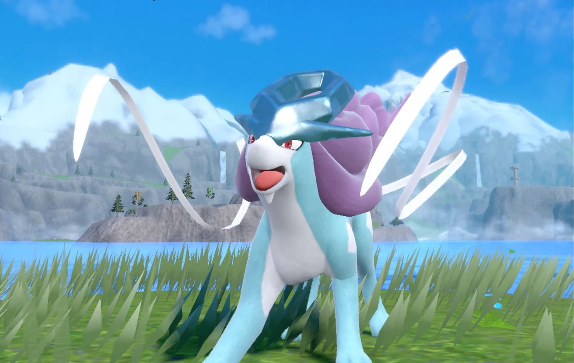 Suicune in Indigo Disk is a difficult Pokemon to catch (Image via The Pokemon Company)