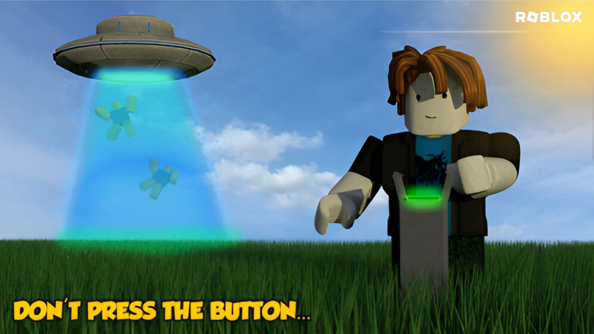 Will you press the button or not? (Image via Roblox and Sportskeeda)