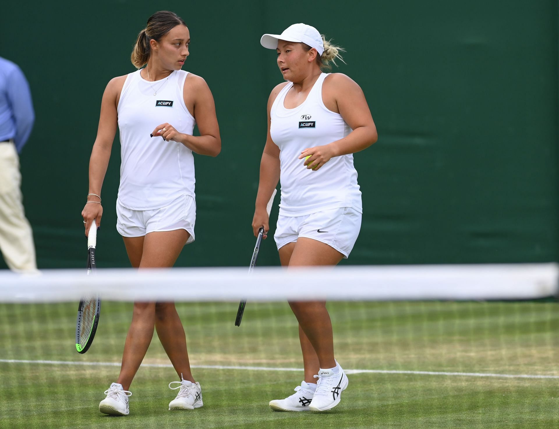 Tara Moore at Wimbledon 2021 with her doubles partner Eden Silva
