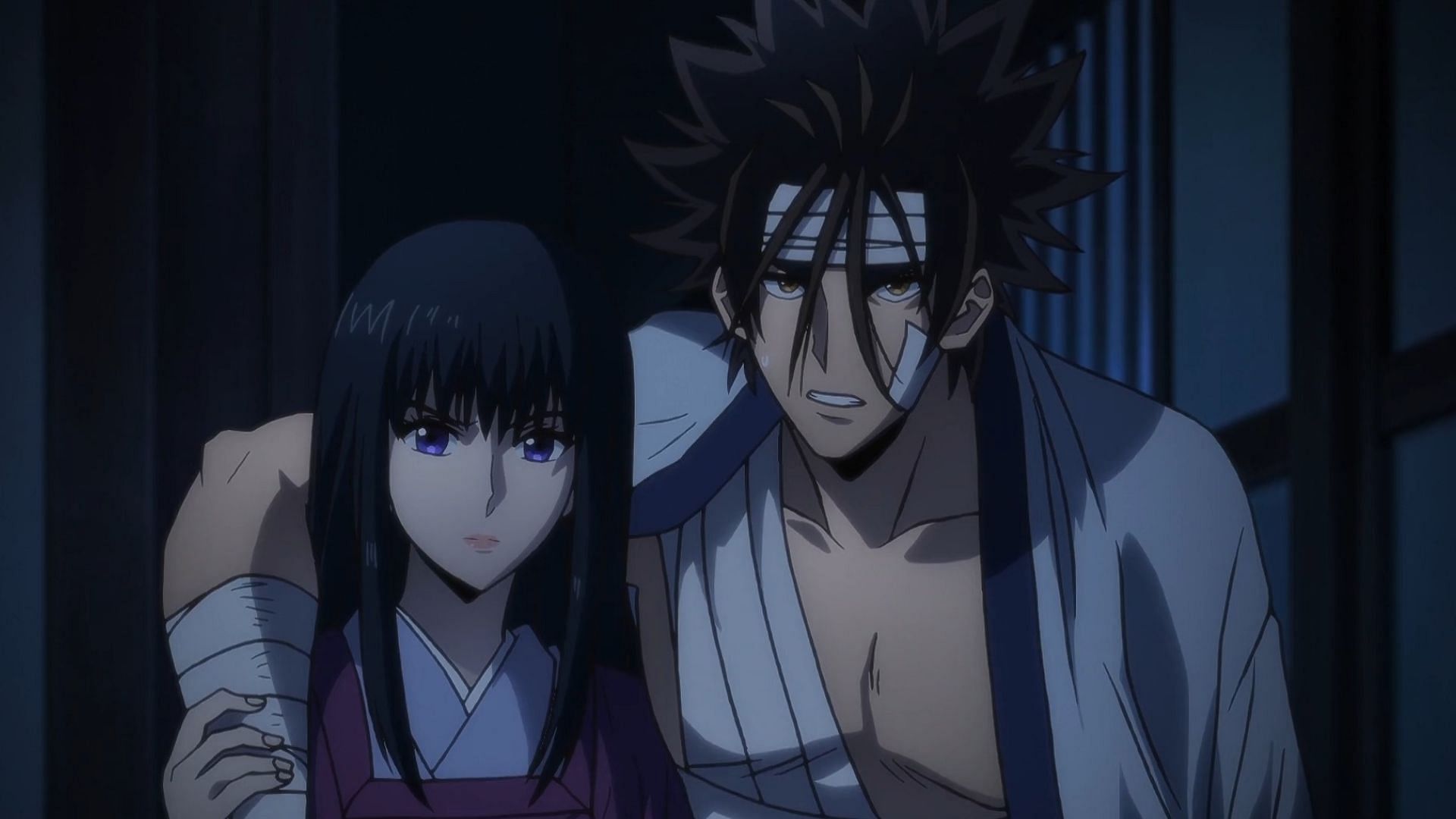 Megumi and Sanosuke as seen in Rurouni Kenshin episode 23 (Image via LIDEN FILMS)