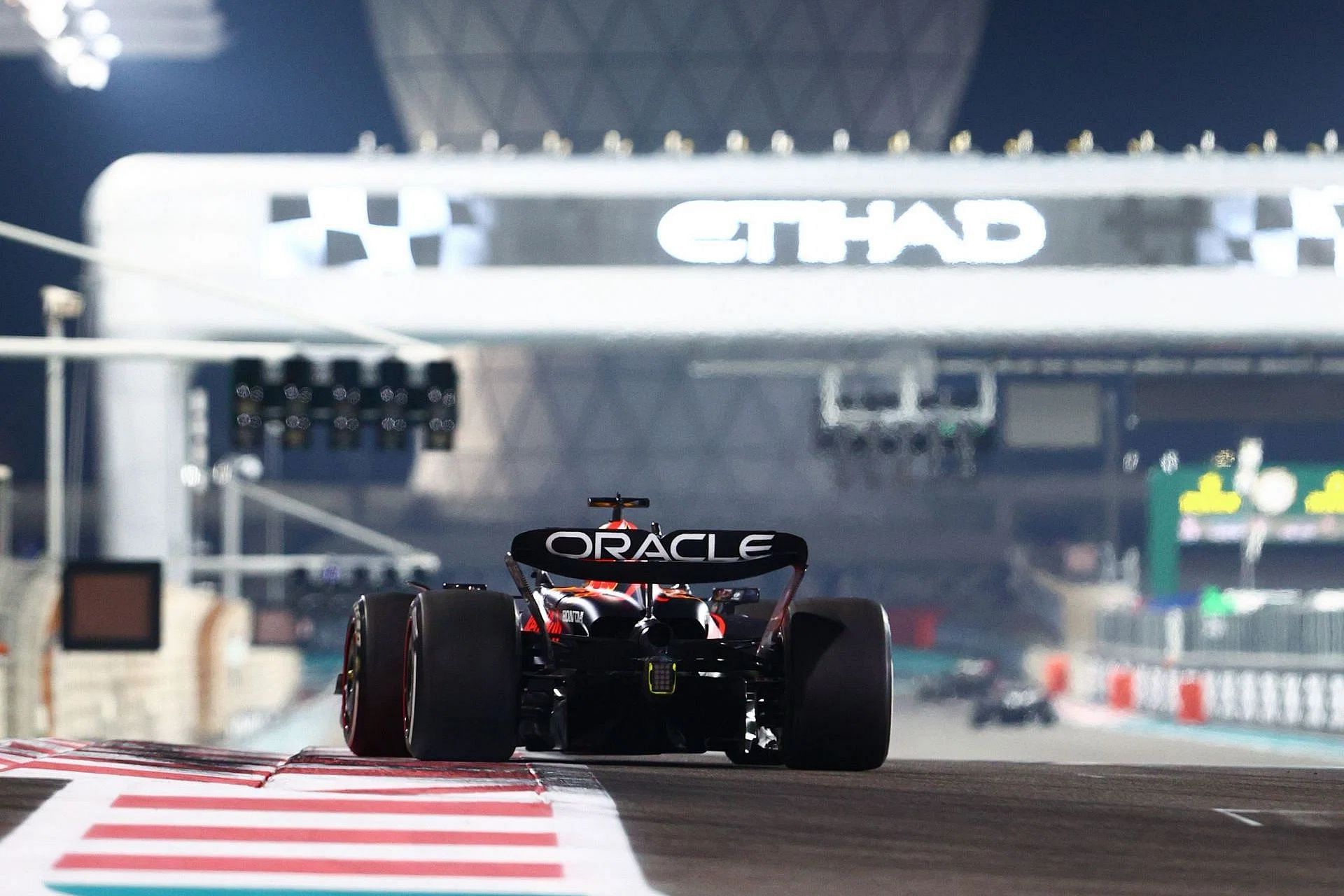 Max Verstappen (1) on track during the 2023 F1 Abu Dhabi Grand Prix. (Photo by Clive Rose/Getty Images)