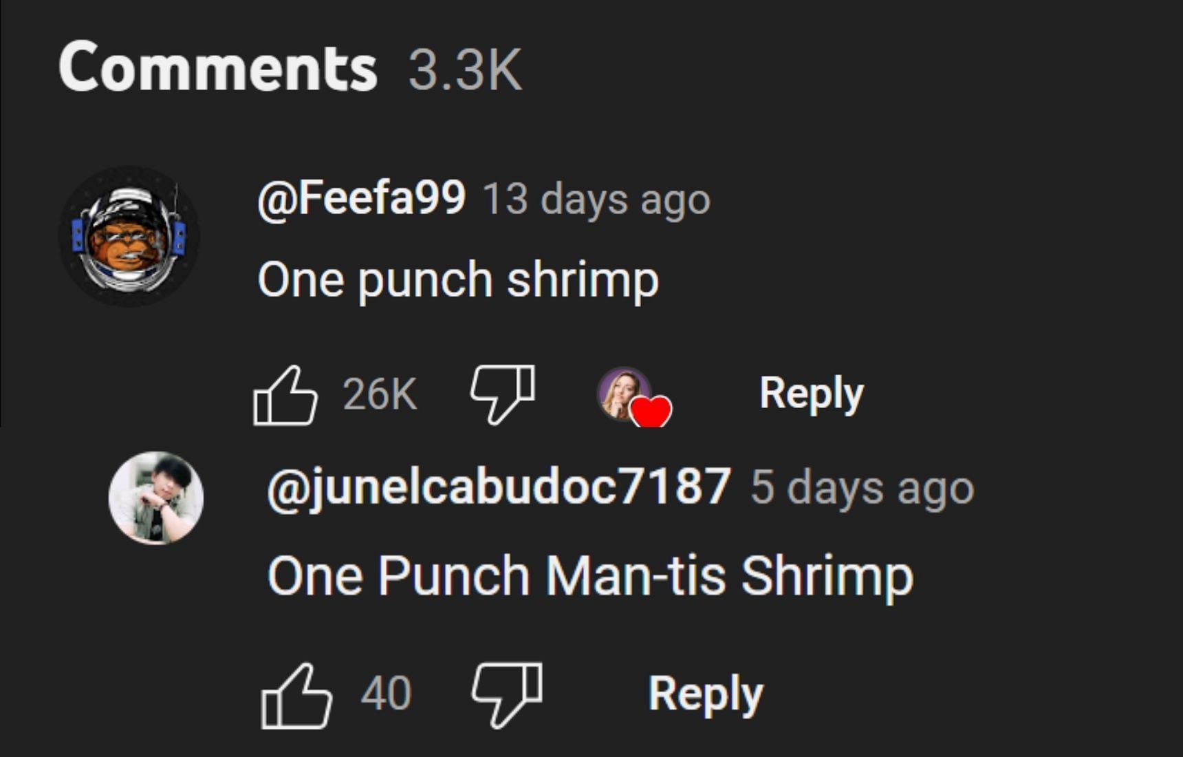 Fans react to the Mantis Shrimp&#039;s abilities, calling it the real-life One Punch Man (Screengrab via YouTube/@physicsgirl)