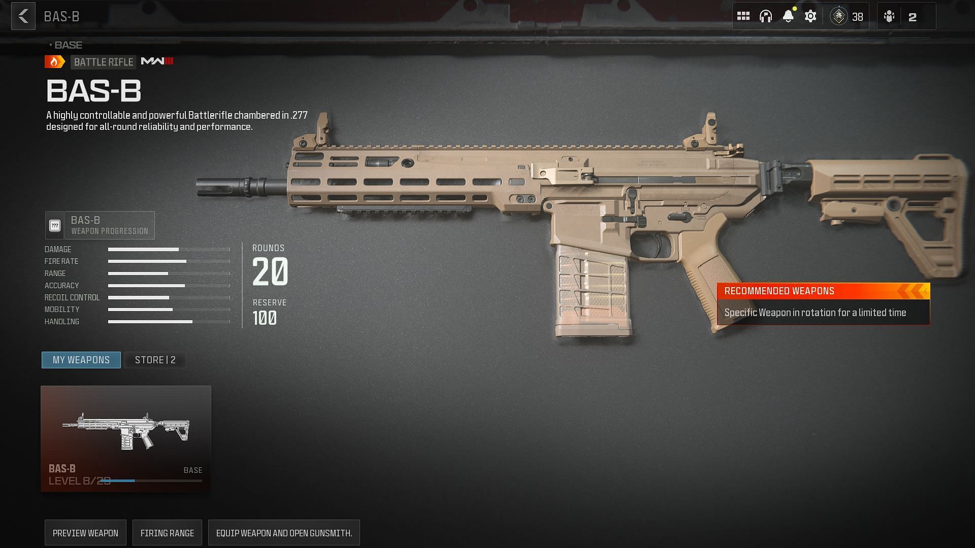 BAS-B weapon in Warzone (Image via Activision)
