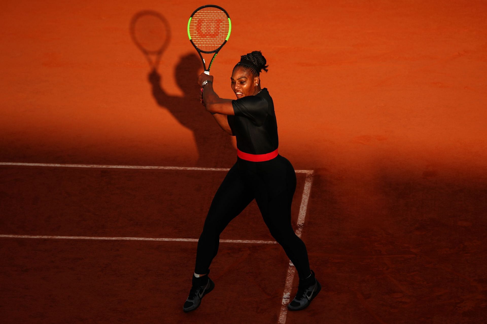Serena Williams in action at the 2018 French Open
