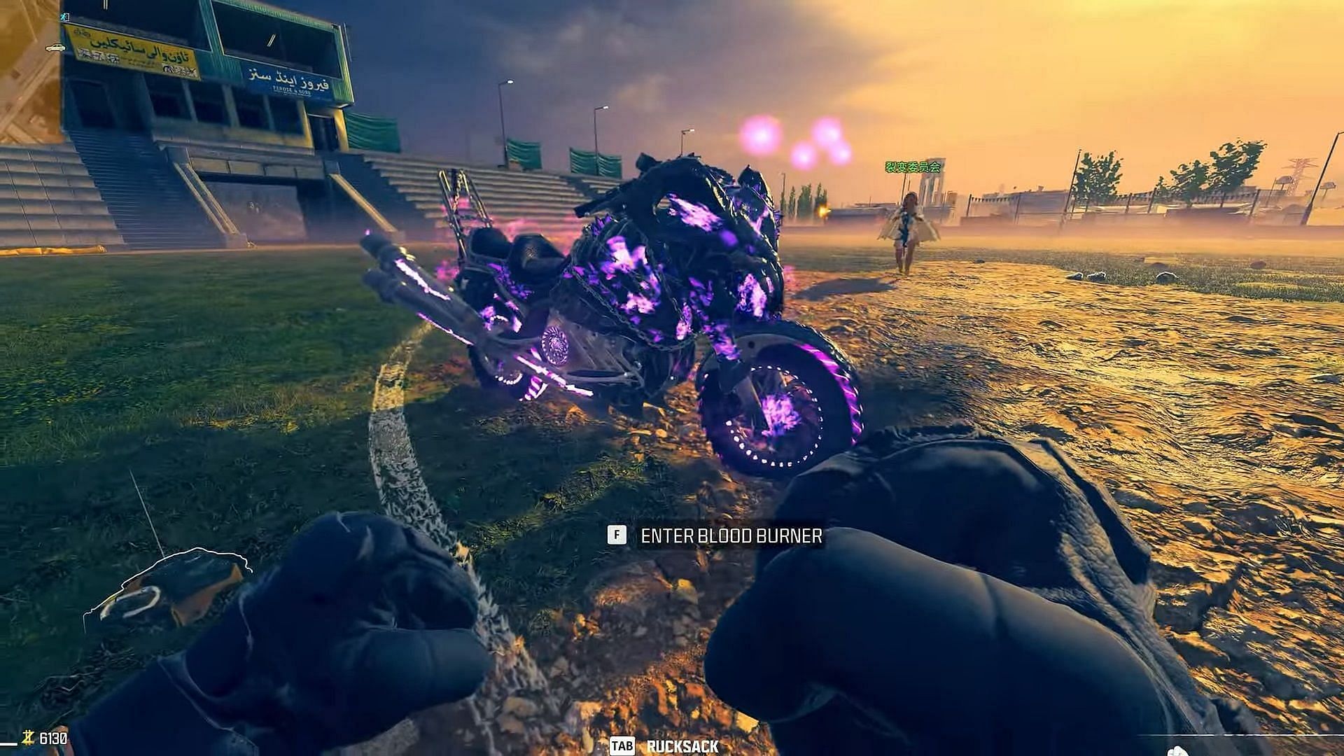 Blood Burner motorcycle in MW3 Zombies (Image via Activision)