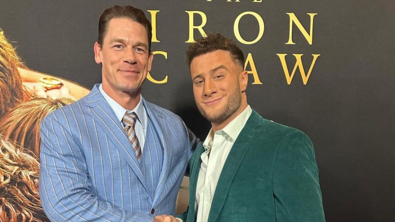 John Cena (left), AEW World Champion MJF (right)