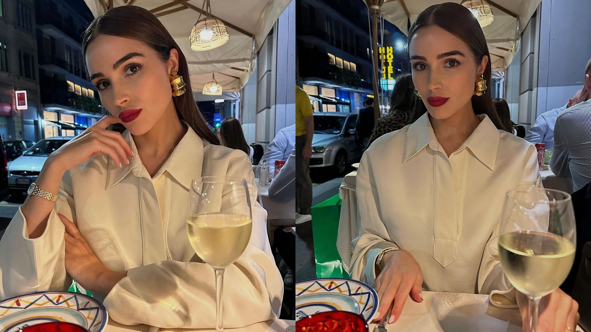 Olivia Culpo dining out on Wednesday