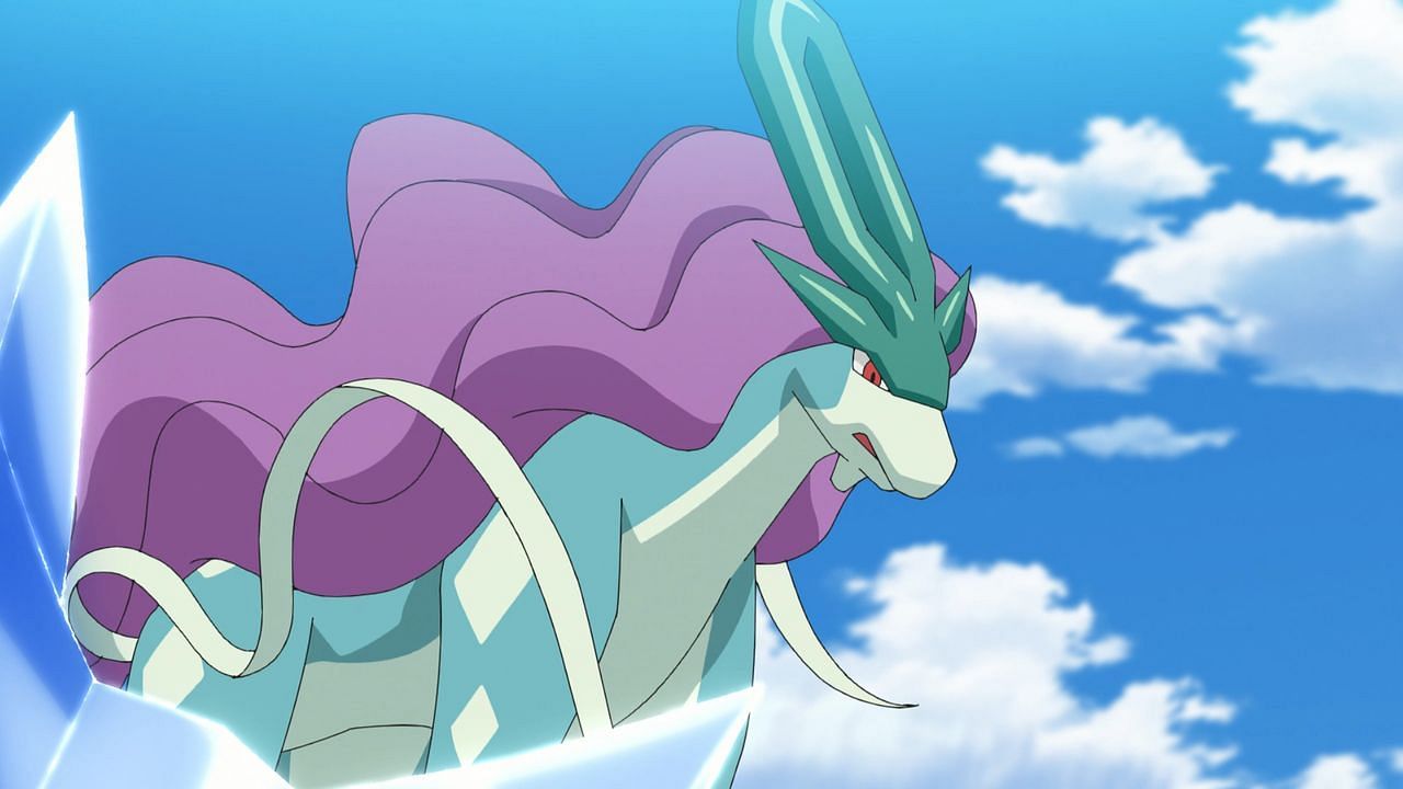 Suicune as seen in the anime (Image via The Pokemon Company)