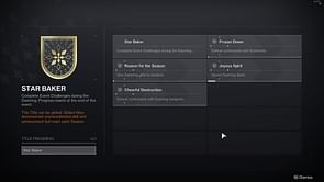 How to unlock the Destiny 2 Star Baker title
