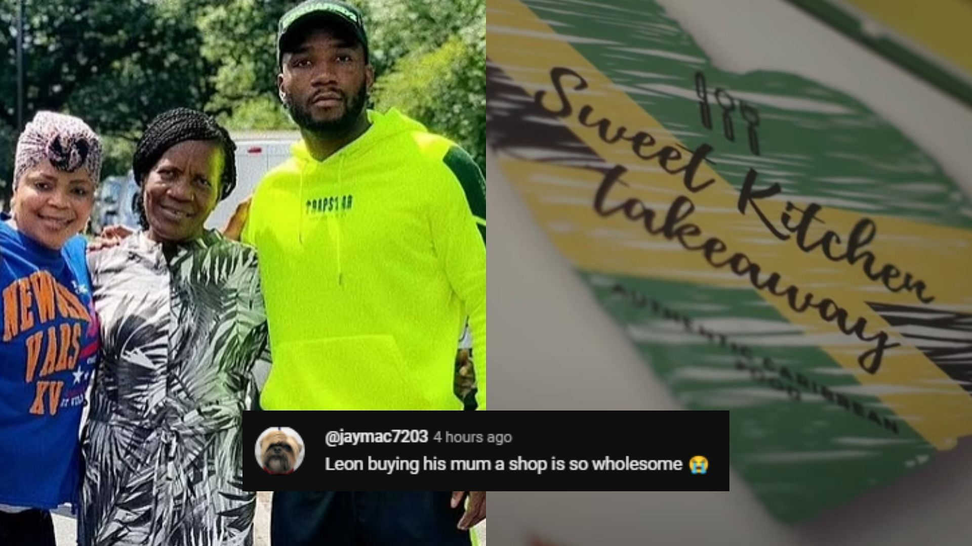 Leon Edwards &amp; his mother [Images courtesy of @leonedwardsmma on Instagram &amp; TNT Sports on YouTube]