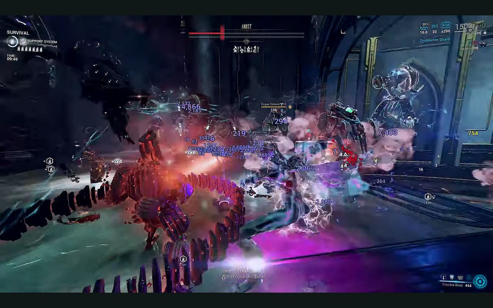 Qorvex&#039;s true DPS potential is unlocked with an armor strip ability (Image via Digital Extremes)