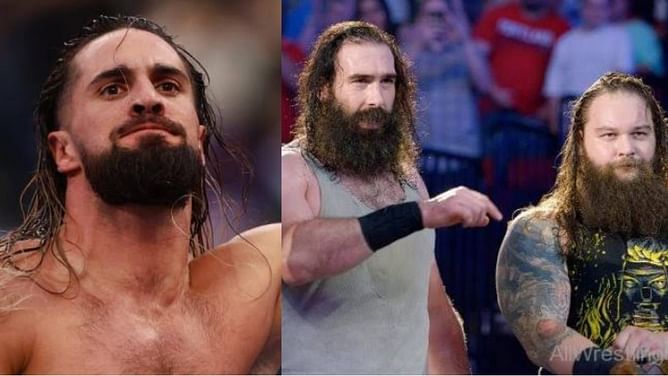 Amanda Huber reacts after Seth Rollins pays tribute to Brodie Lee and Bray Wyatt at WWE event