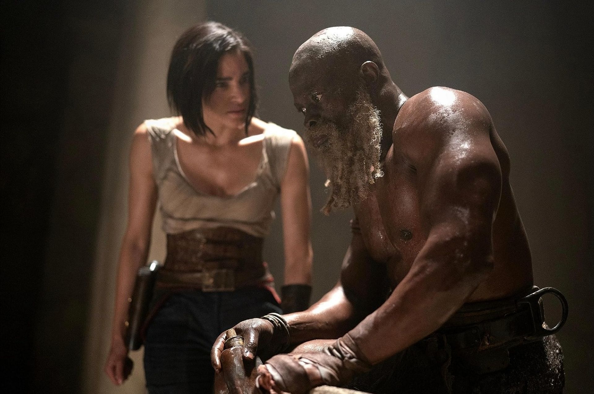 Djimon Hounsou and Sofia Boutella in a scene from Rebel Moon: Part One - A Child of Fire (Image via IMDb)